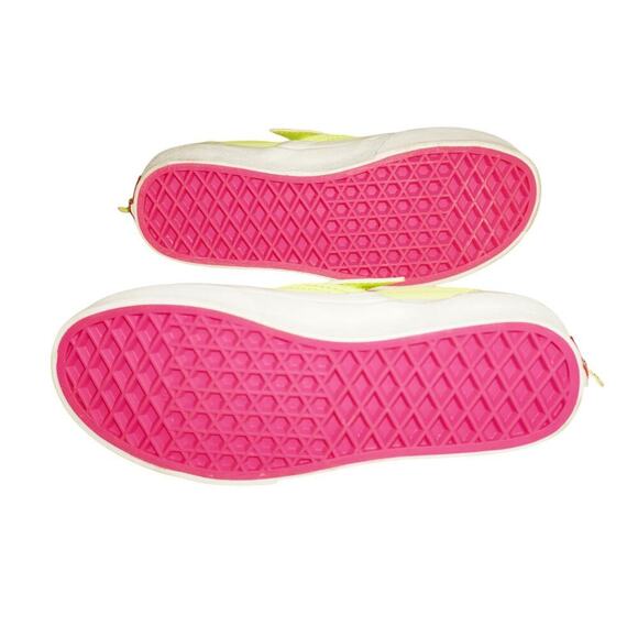 Vans Kid Size 2 Shark Slip-On Sneakers Lime Green Pink Sole Novelty Animal Shoes - Picture 7 of 7